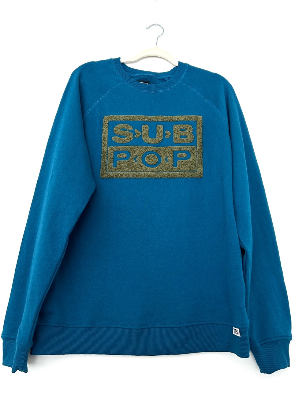 Sub Pop Seattle Crew Neck Sweatshirt With Textured Chenille Logo Patch Unisex